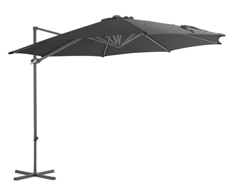 antracitszürke kültéri napernyő hordozható talppal