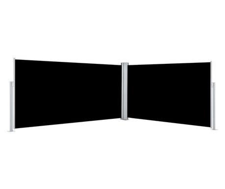 fekete behúzható oldalsó napellenző 160 x 600 cm