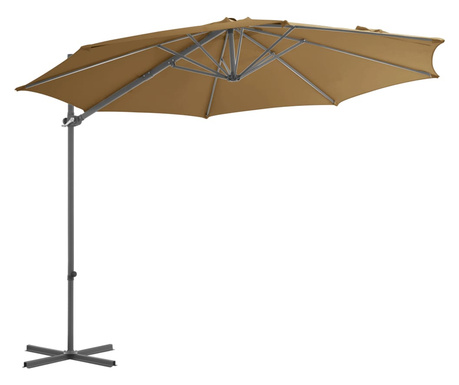 tópszínű konzolos napernyő acélrúddal 300 cm