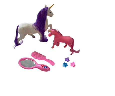 Set 2 unicorni cu 5 accesorii frumusete