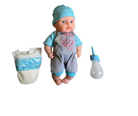 Papusa bebelus cu sunete si 2 accesorii, inaltime 26 cm