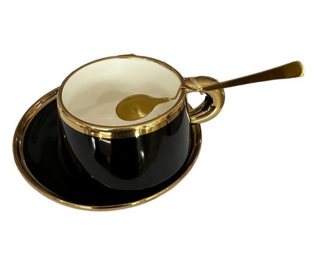 Порцеланова чаша за кафе в черен цвят 280 ml