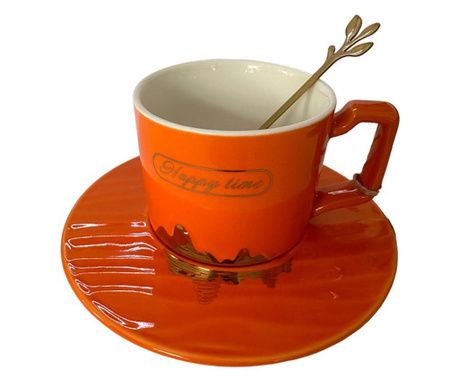 Порцеланова чаша за кафе в оранжев цвят 200 ml