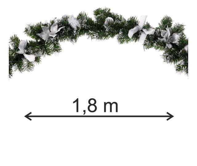 Ghirlanda artificiala de Craciun, 180 cm, argintie, 0415