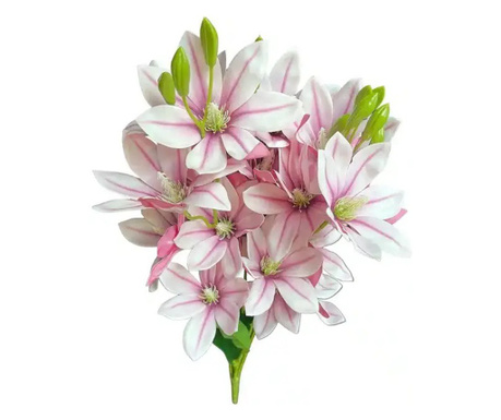 Маргаритки в бял цвят с лилави детайли 60 см