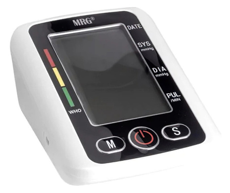 Апарат за кръвно налягане MRG M-X180, Електронен, Памет 198 измервания, Маншет 35 см, Бял