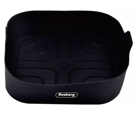 Matrita silicon for Airfryer Rosberg R51980SSN, 18x18x5 cm, Negru