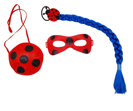 Комплект от три аксесоари за костюми IdeallStore®, Чудотворна калинка, универсален размер, червен