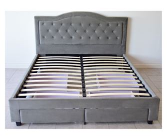 Pat Terasino cu 4 sertare 180x200 cm Tapitat Catifea Gri