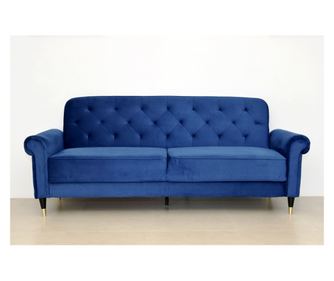 Canapea Paloma 220x83x80 cm Rabatabila Catifea Albastru