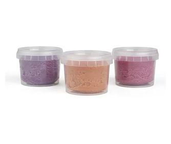 Set Plastilina organica, pentru copii, 2 ani+, 3 culori, moale, nelipicioasa, usor de modelat, roz/mov/bej, Grunspecht 680-V1