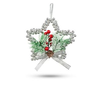 Decor de Craciun - stea argintie - 10 cm