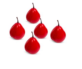 Decor de Craciun - fructe rosii - 6 cm - 5 buc/pachet