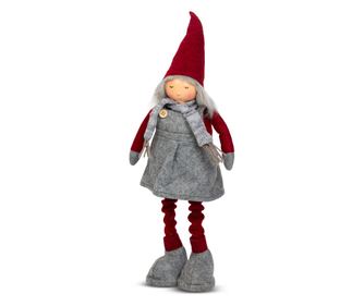 Figurina spiridus textila de Craciun - picior telescopic - 40 - 60 cm