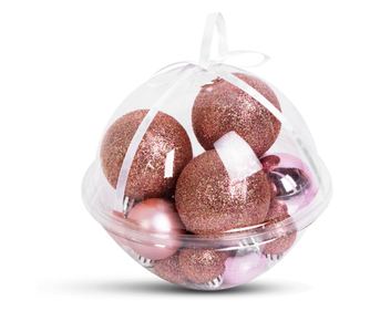 Set decor pentru brad - globuri - 3 - 6 cm - 16 buc / set