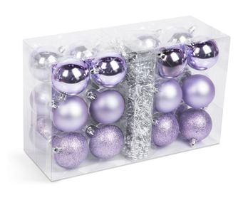 Set decoratiuni de brad - violet - 26 buc / set