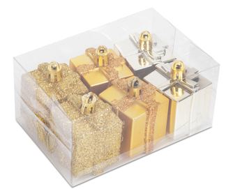 Fenyőfa díszkészlet - arany ajándék - 4.5 cm - 6 db/szett