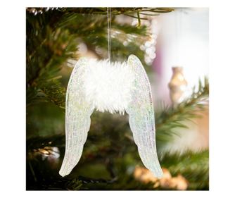 Ornament de Craciun - aripi de inger - acrilice - 15 x 12,5 x 1,5 cm