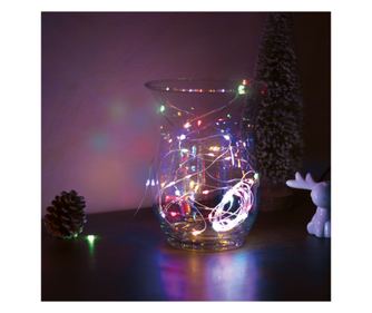 Instalatie de Craciun, Tip Sirag, 50 LED-uri, 5 m, 3 x AA, 240 V, Multicolor