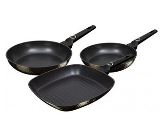 3 titán serpenyőből álló készlet Primal Gloss Berlinger Haus BH 6073