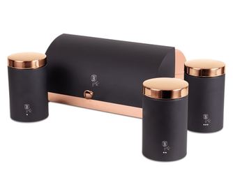 Σετ κουτί ψωμιού και 3 δοχεία κουζίνας Black Rose Edition Berlinger Haus BH 6731