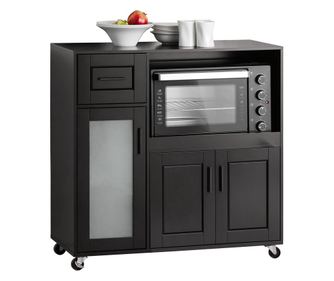 SoBuy konyhaszekrény, mikrohullámú szekrény, kerekes szekrény FSB78-SCH