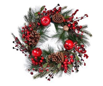 Coronita decorativa pentru sarbatori de iarna, diametru 30 cm