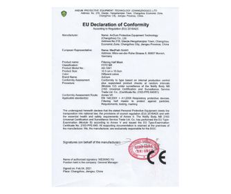Maszk színe Szürke FFP2, 5 rétegű, egyenként csomagolva, CE 2163 szabványnak megfelel