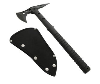 Ideallstore® sjekira, Tactical Spirit, nehrđajući čelik, crna, 40 cm, korice uključene