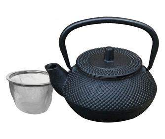 Чугунен чайник Kinghoff KH 1817, 300 ml, Филтър, Индукция, Черен