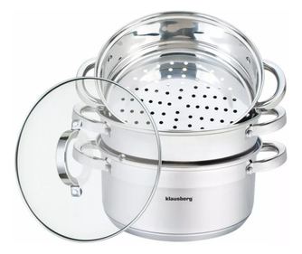 Abur Klausberg KB 7142, 22 cm, 4 litri, 5 bucăți, Inducție, Inox