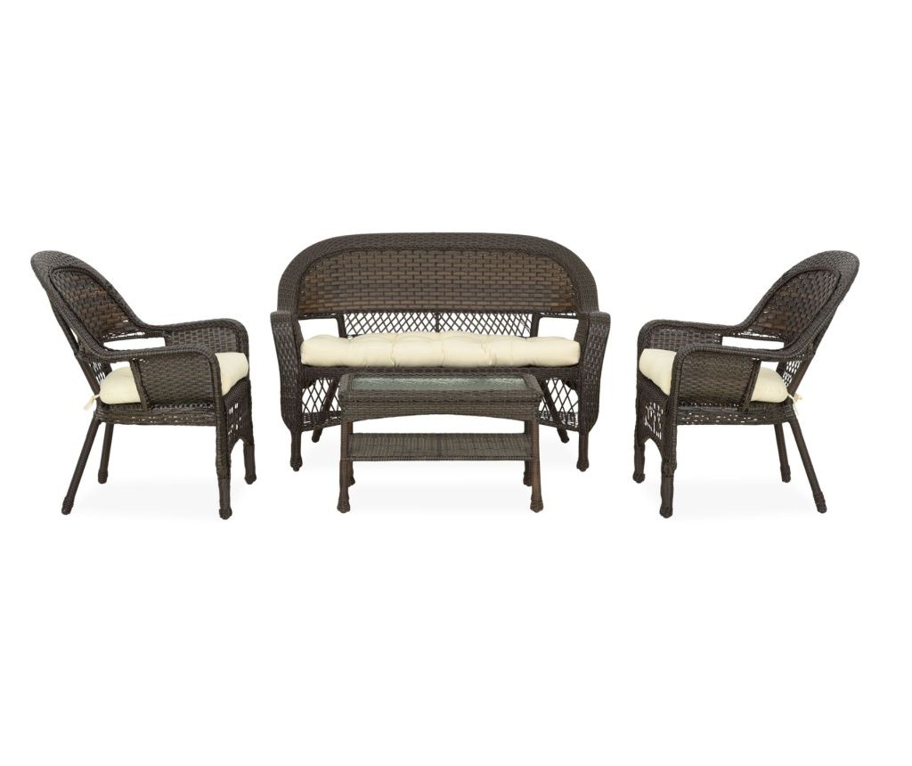 Set 4 piese BARBARA maro/bej