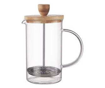 French press din Sticla Termorezistenta, Bambus si Inox, 1000 ml