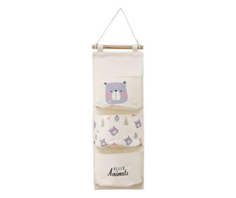 Organizator textil suspendat pentru jucarii si depozitare, Animals, 59x19.5 cm
