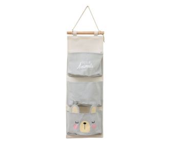 Organizator textil suspendat pentru jucarii si depozitare, Animals, 59x19.5 cm