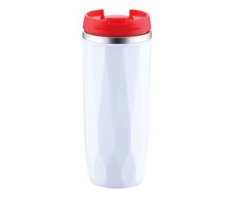 Cana termos cu pereti dubli inox Peterhoff, capacitate 400 ml, rosu