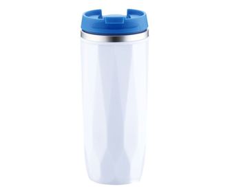 Cana termos cu pereti dubli inox Peterhoff, capacitate 400 ml, albastru