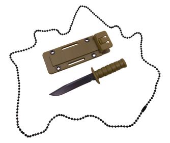IdeallStore® тактически ловен нож, Военен конвой, 10 см, каки, включена верижна обвивка