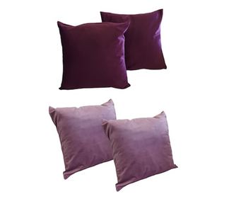 Set 4 perne decorative Velvet A204 mov inchis si Velvet Aly 300/53 mov lila, catifea, 40×40 cm, husa detasabila