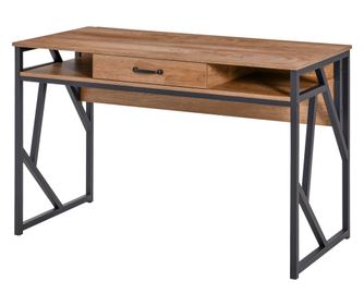 Компютърно бюро, модерен индустриален стил MDF, 120x60x76 см, кафяво