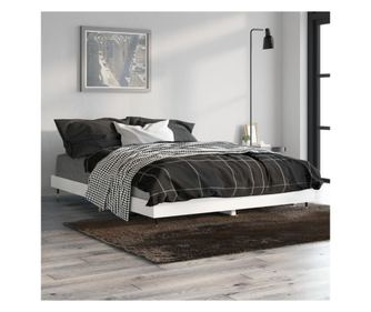 Keretgy, extrafnyes fehr, 135x190 cm, feldolgozott fa