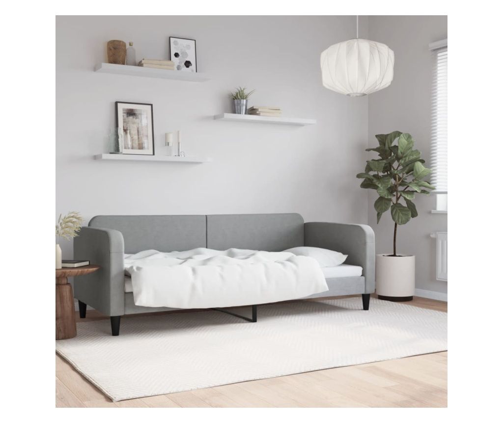 Krevetni okvir, svijetlosiva, 80x200 cm, tekstilni materijal