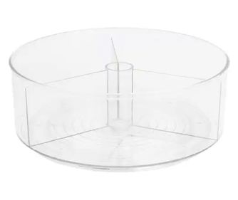 Organizator rotativ tip tava Pufo cu 3 compartimente pentru frigider sau dulap, 23 cm