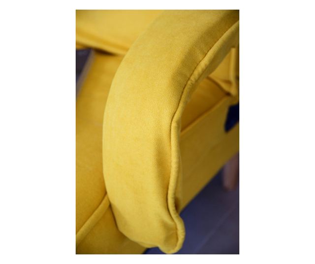 Canapea Clara 200x78x62 cm Rabatabila Stofa Galben