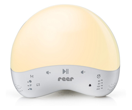 Lampa de veghe inteligenta cu 25 de sunete, multicolora, comunicare prin Wi-Fi cu smartphone, temporizator, Reer MyMagic SmartLi