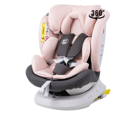 Scaun Auto Tweety Plus DELUXE BUF BOOF LightPink cu Isofix rotativ 360 grade 0 36 kg