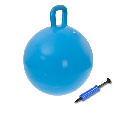 Надуваема топка Mercaton® с дръжка за деца, PVC, 45 см и ръчна помпа, максимум 80 кг, синя