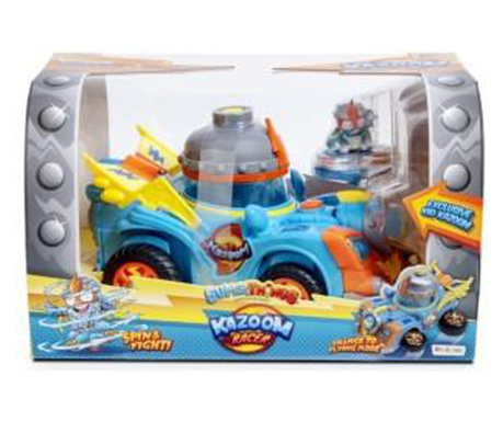 Figurina SuperThings cu vehicul, Kazoom Racer si Kid Kazoom