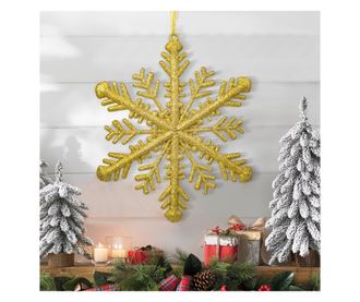 Ornament de Craciun - cristal de gheata auriu - 29 x 29 x 1 cm