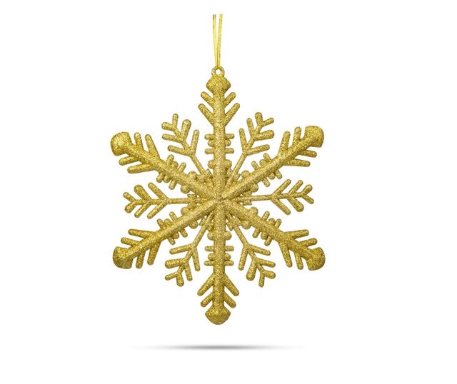 Ornament de Craciun - cristal de gheata auriu - 29 x 29 x 1 cm